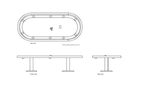 Bloco De Autocad Mesa De Poker