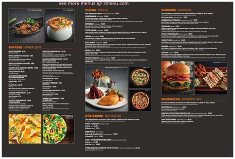 Casino Du Lac Leamy Menu