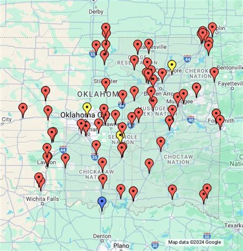 Casinos Oklahoma Mapa