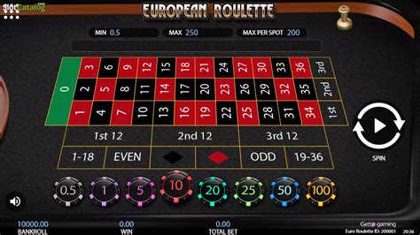 European Roulette Getta Gaming Bodog