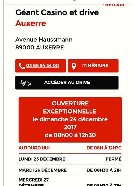 Geant Casino Auxerre Ouverture Dimanche
