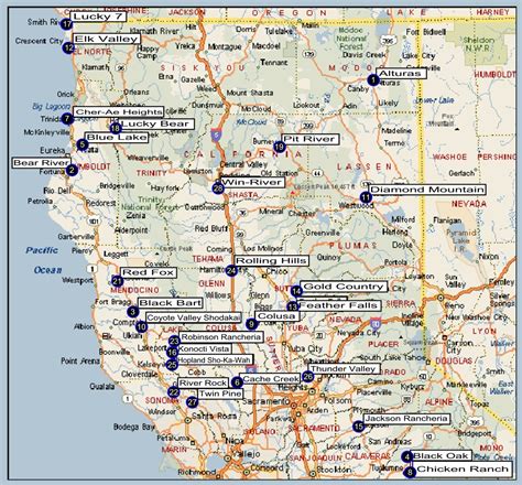 Indian Casino Mapa Da California