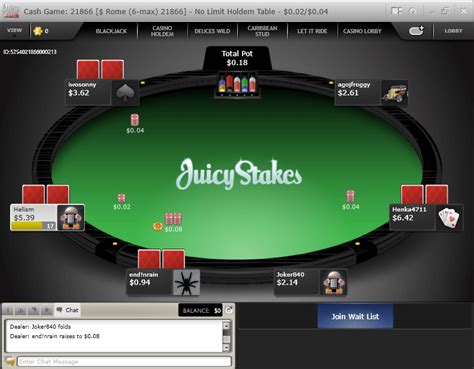 Juicy Stakes Poker Pagamentos