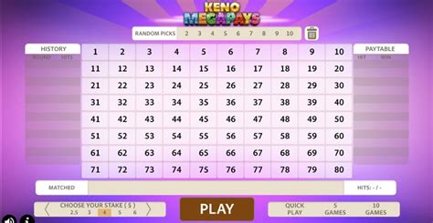 Keno Megapays Slot - Play Online
