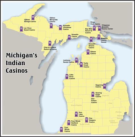 Michigan Locais De Casino Mapa
