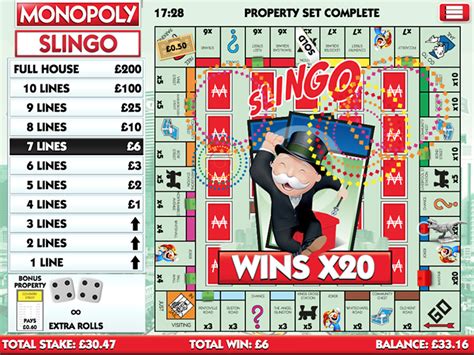 Slingo Monopoly Bet365