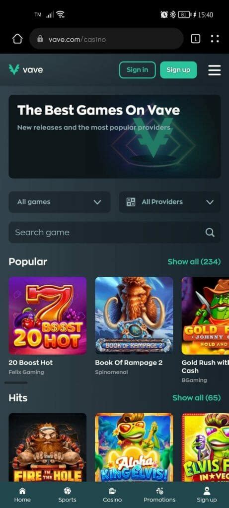 Vave Casino App